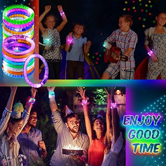 48 Pack Glow Sticks Bracelets Glow in The Dark Party Supplies for Kids and Adults 6 Color Party Glow Bracelets Light up Halloween, Night Events