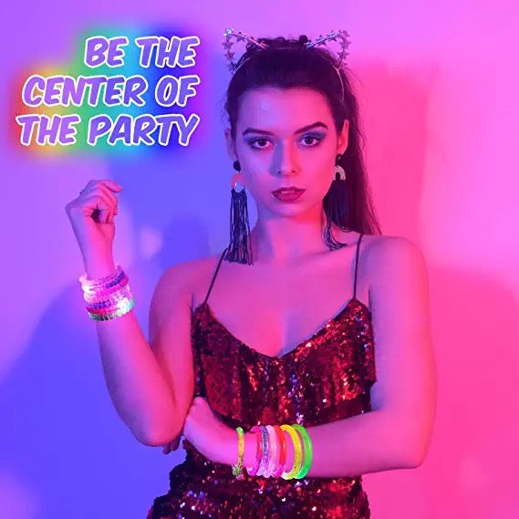 48 Pack Glow Sticks Bracelets Glow in The Dark Party Supplies for Kids and Adults 6 Color Party Glow Bracelets Light up Halloween, Night Events