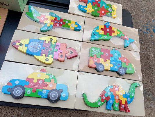 Wooden Toddler Puzzles for Kids Ages 2-4 Number Puzzle for Toddlers Early Educational Color Sorting Block Puzzles