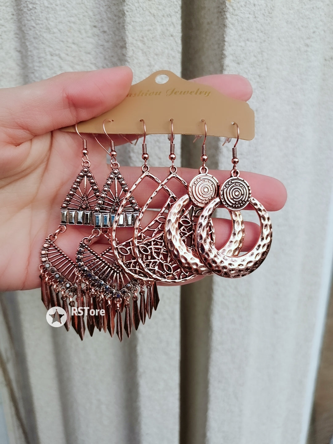 Copper Bronze Color Boho Earrings Set ZE03