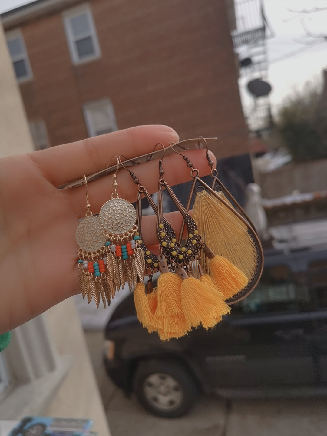 YLE03 Yellow Style Boho Earrings