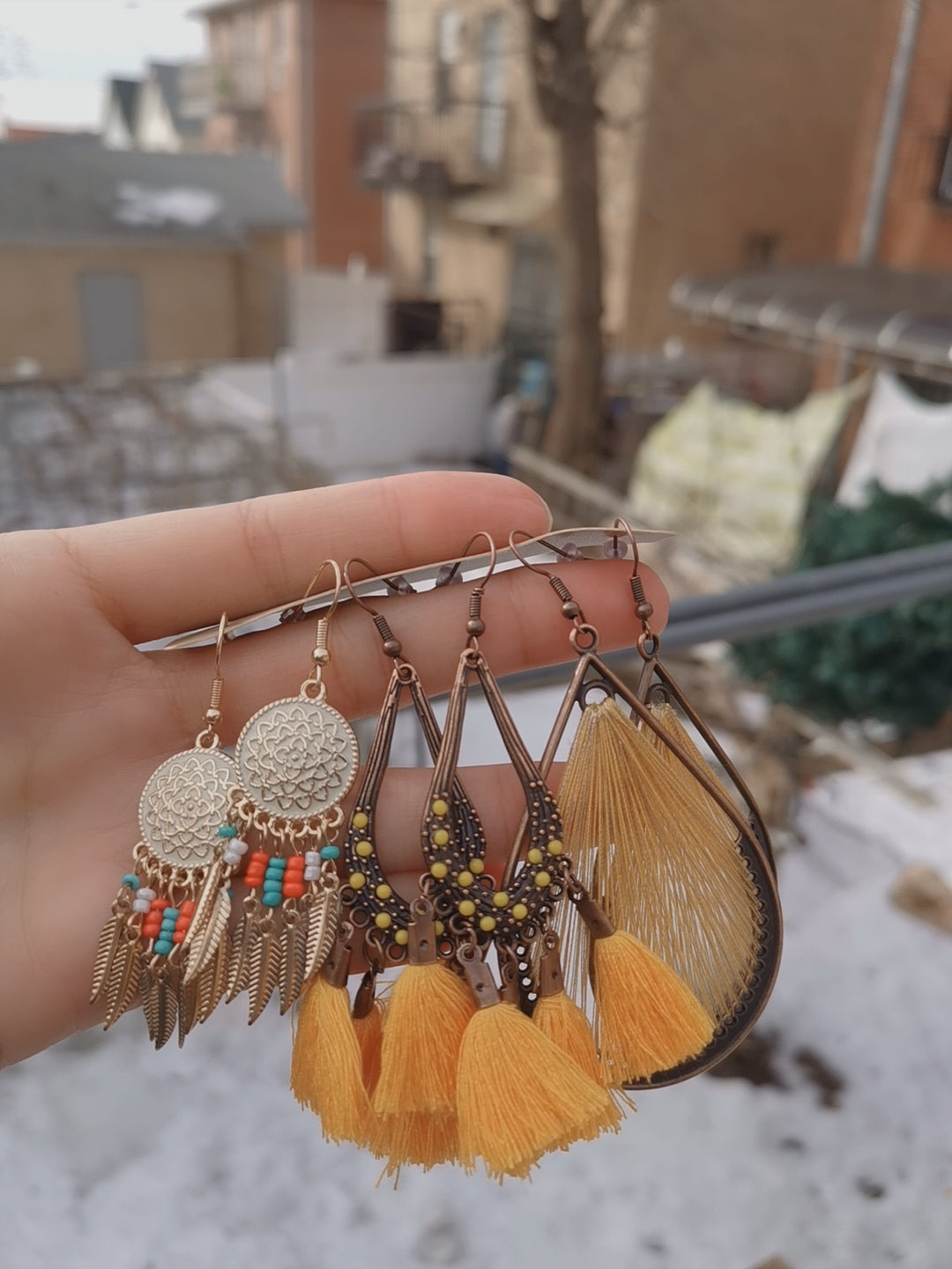 YLE03 Yellow Style Boho Earrings