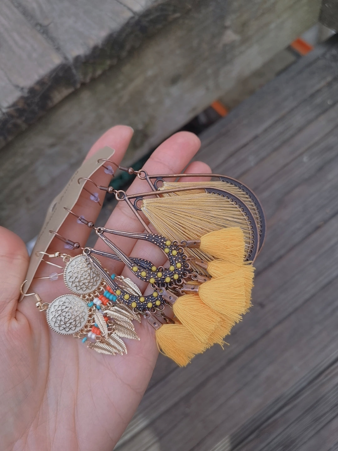 YLE03 Yellow Style Boho Earrings