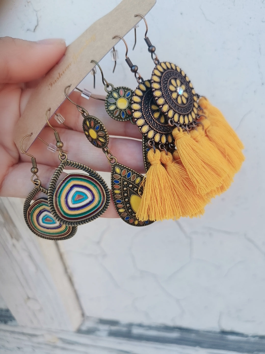 Sunshine Yellow Boho Earrings YOE03