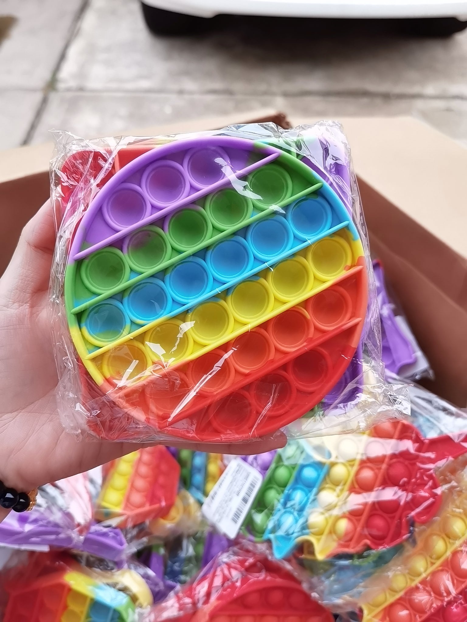 2 Pieces Pop It Toy Fidget & Stress Relief Toy (Square & Circle)