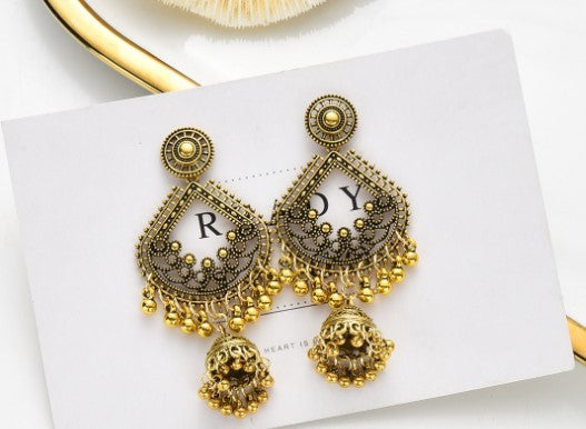 GDE02 Golden Bell Drop Dangle Earrings