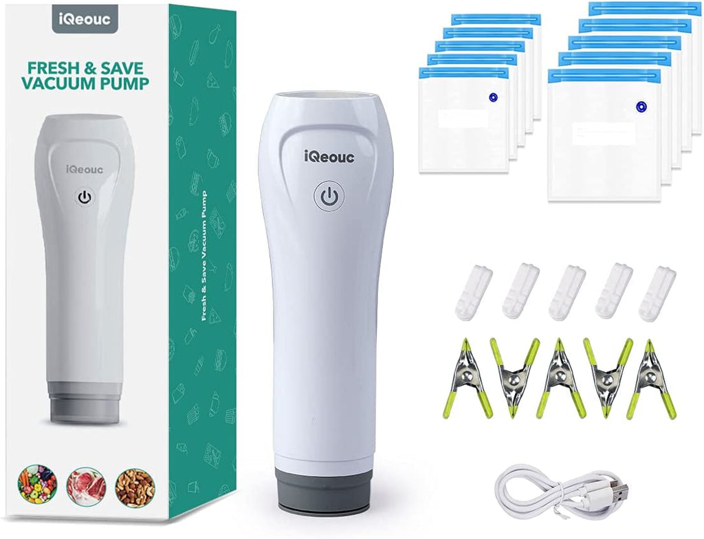 Handheld Vacuum Sealer, iQeouc Rechargeable Portable Food Saver Sealer Machine