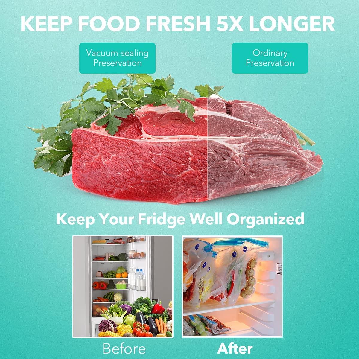 Handheld Vacuum Sealer, iQeouc Rechargeable Portable Food Saver Sealer Machine