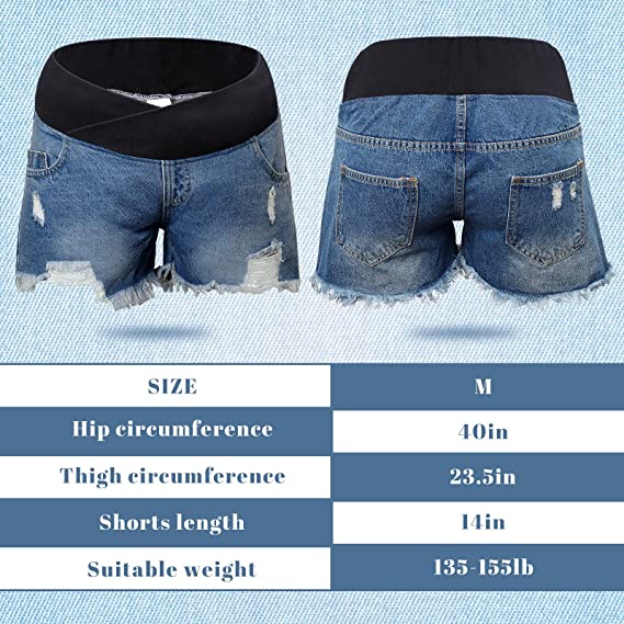 Underbelly Pregnancy Shorts for Women Maternity Ripped Jean Shorts