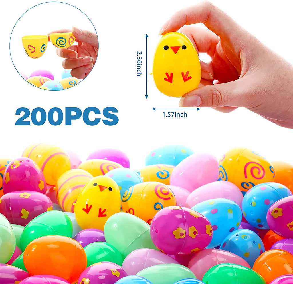 200 Pack Easter Eggs Easter Theme Party Favor, Easter Eggs Hunt, Basket Stuffers Filler
