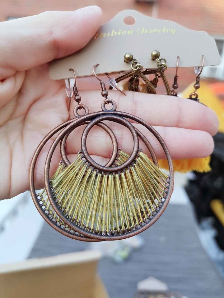 YE03 Very Beautiful Sunshine Yellow Boho Earrings