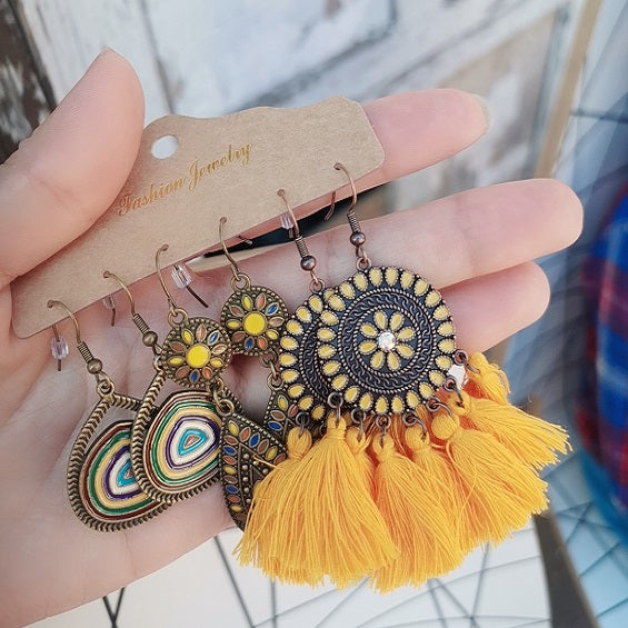 Sunshine Yellow Boho Earrings YOE03