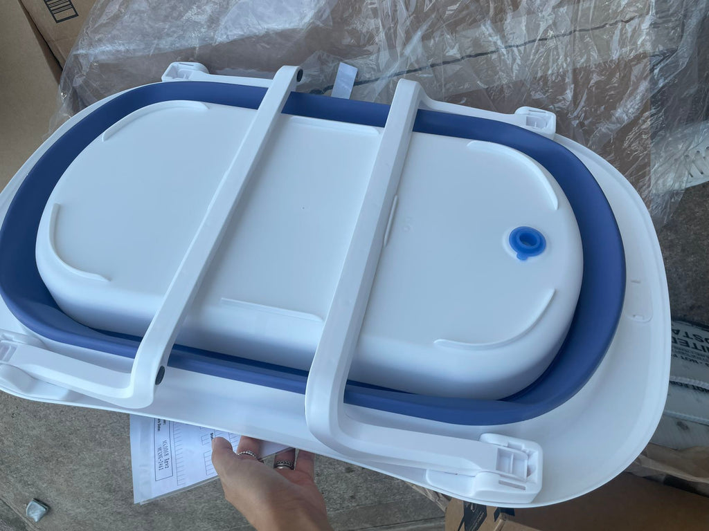 Folding Baby Bathtub Portable Travel Bathtub Washing Tub Multifunctional Bathtub with Soft Mat