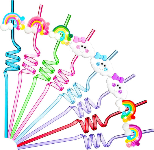 24pcs Party Straws Rainbow Straws