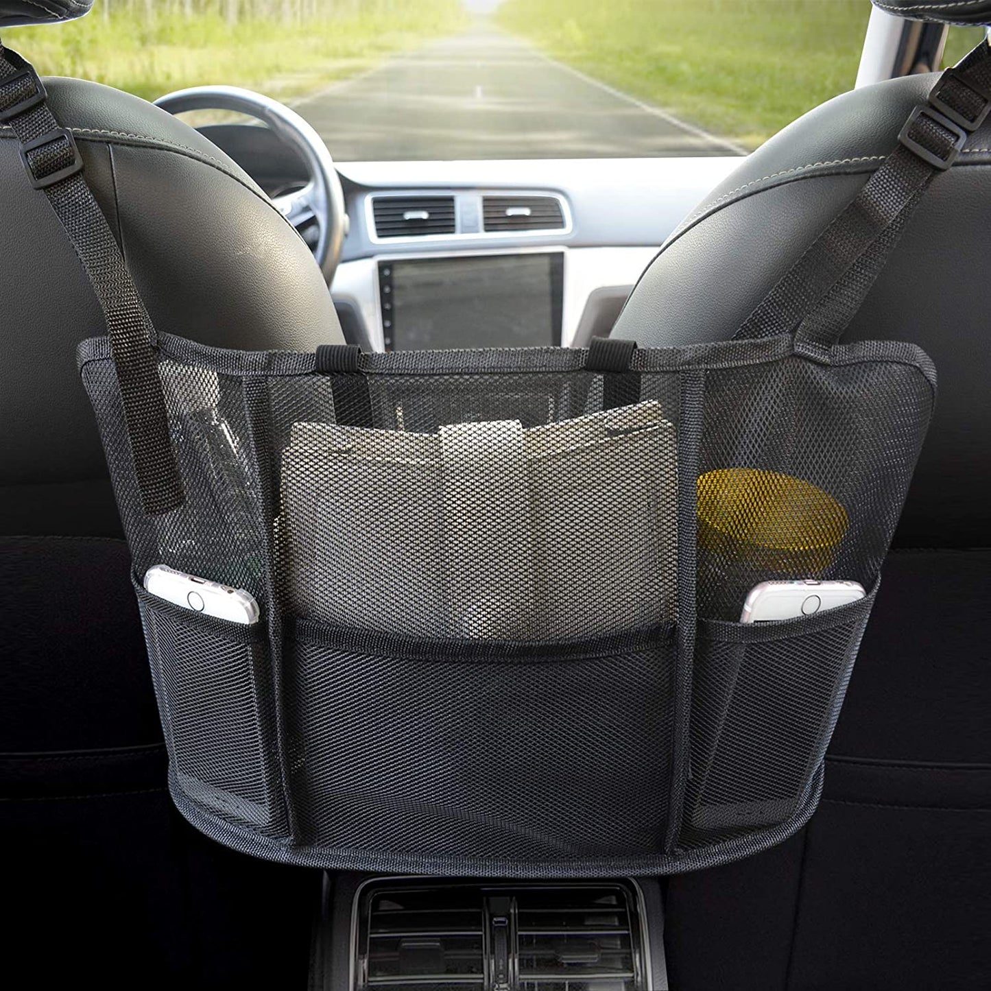 Car Net Storage Purse Holder Organizer and Pet Barrier