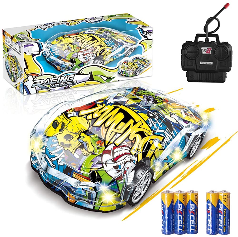 Remote Control Car Graffiti Design with Colorful Lights RC Car 1/18