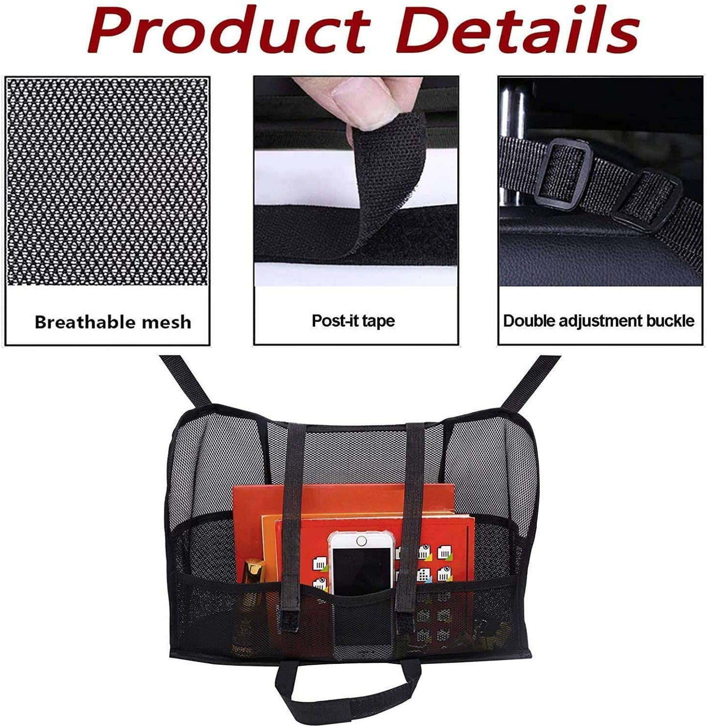 Car Net Storage Purse Holder Organizer and Pet Barrier