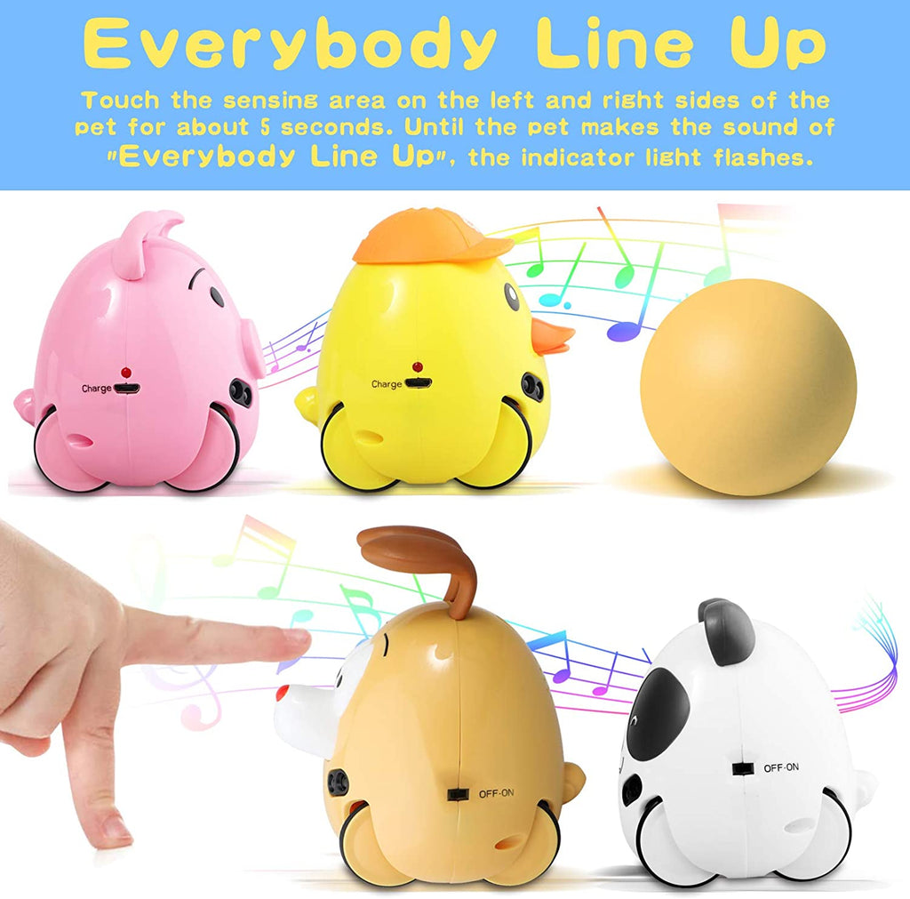 Kids Toy 2 Animals Baby Toddler Companion Pet, Ai intelligent Sensor Interactive Playing Gift for 3+ Year