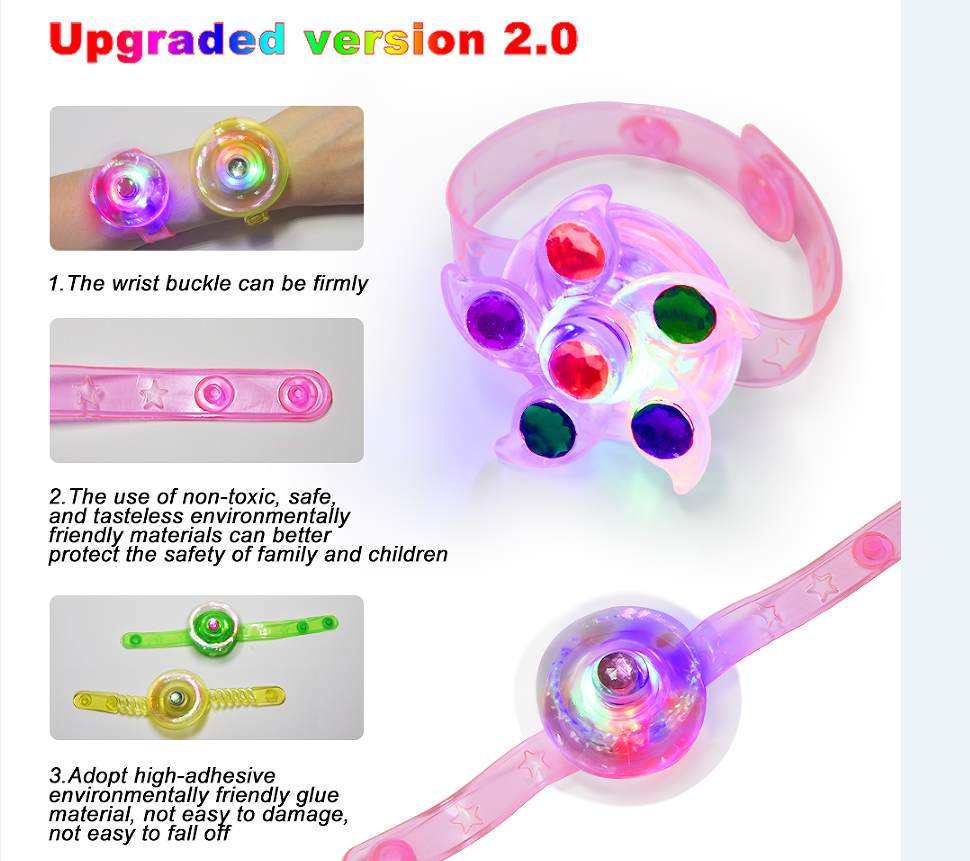 16 Pack Party Bracelets LED Light Up Fidget Spinner Bracelet