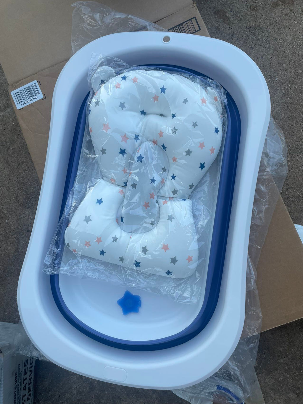 Folding Baby Bathtub Portable Travel Bathtub Washing Tub Multifunctional Bathtub with Soft Mat