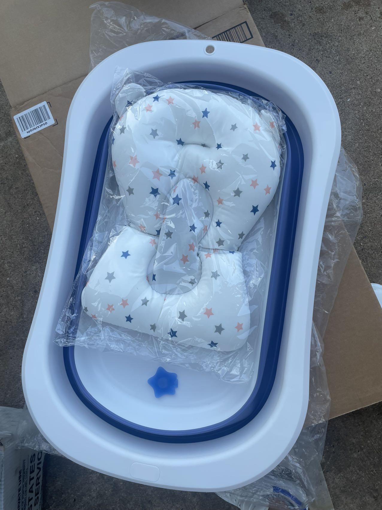 Folding Baby Bathtub Portable Travel Bathtub Washing Tub Multifunctional Bathtub with Soft Mat